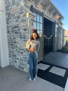 fashion nova gray long sleeve crop top